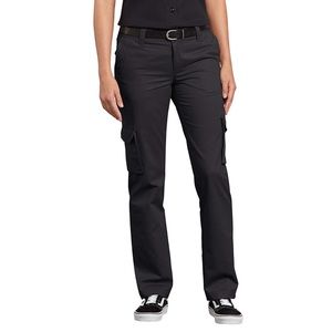 NWT Dickies Women's Relaxed Fit Straight Leg Cargo Pant, Black, 14R